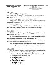 Đề thi học sinh giỏi khối 10 - Vòng I (2005 - 2006) Môn Hoá học (Thời gian làm bài 180phút)